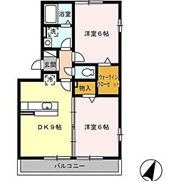 アウスレーゼ 2DKの間取図画像