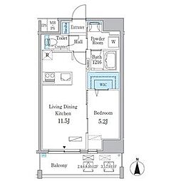 アリエッタNagoya 1LDKの間取図画像