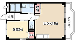 メゾンドール 1LDKの間取図画像