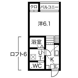 HALFLATS 1Kの間取図画像