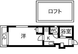 TKロイヤルコーポ 1Kの間取図画像