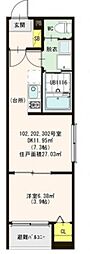 Okimihouse 1DKの間取図画像