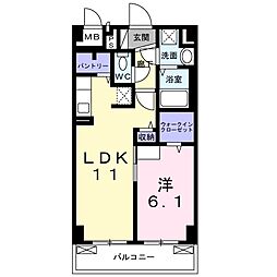 サマン・ツリー 1LDKの間取図画像