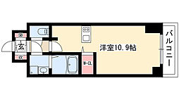 プレサンス池下トレス 1Kの間取図画像