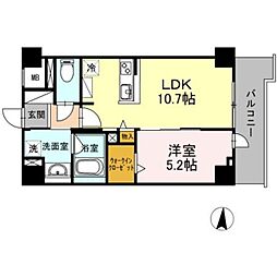 レジデンス丸の内七間町 1LDKの間取図画像