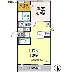 GRANDD-ROOM御器所 1LDKの間取図画像
