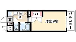 コウエツビル 1Kの間取図画像
