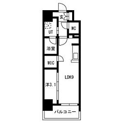 メイクスアート名駅WEST 1LDKの間取図画像