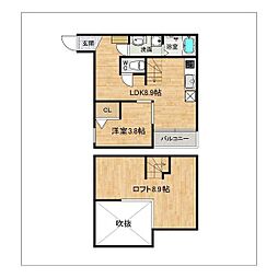 ドリームステージ南福岡アンレーヴ 1LDKの間取図画像