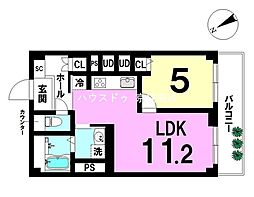 タウンハイツ亀有2号棟 1LDKの間取図画像
