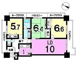 エレガントライフ松戸 3LDKの間取図画像