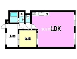 浅間台ハイホーム 1LDKの間取図画像