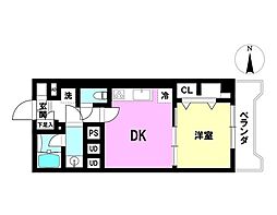 藤和亀有コープ 1DKの間取図画像