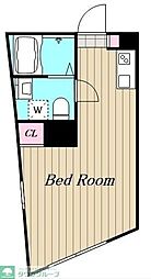 プラティーク目黒洗足 1階ワンルームの間取り