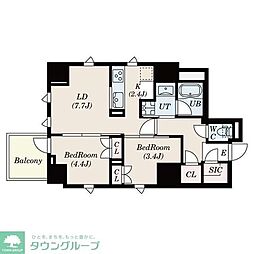 Ｓ−ＲＥＳＩＤＥＮＣＥ日本橋馬喰町Ａｅｒｅ 14階2LDKの間取り