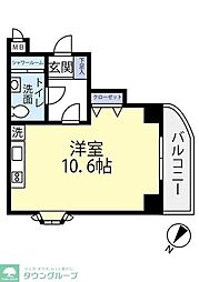 インフィニティ南青山 3階ワンルームの間取り