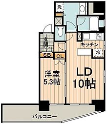 レジディア御茶ノ水 15階1LDKの間取り