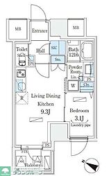 渋谷区東3丁目マンション 1LDKの間取図画像