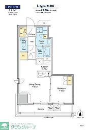 プラウドフラット四谷三丁目 1LDKの間取図画像