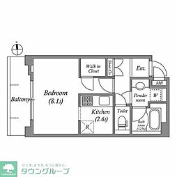レジデンス新蒲田スクエア 1Kの間取図画像