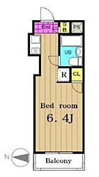スカイコート品川2 ワンルームの間取図画像