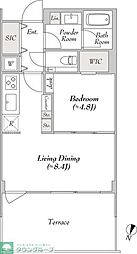 ルミークアン目黒 1SLDKの間取図画像