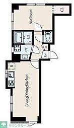 サンパーク恵比寿 1LDKの間取図画像
