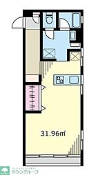 サードリハイツ本館 ワンルームの間取図画像