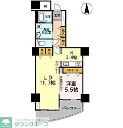品川シーサイドビュータワー2 1LDKの間取図画像