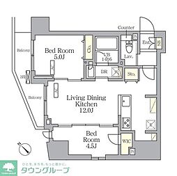 プライムガーデン大森 2LDKの間取図画像