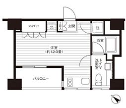 Ti-HIGASHIAZABU ワンルームの間取図画像