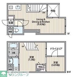 AGRATIO品川大井 2DKの間取図画像