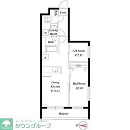 パルムクレスト武蔵小山NORTH 2LDKの間取図画像