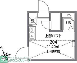 アクロス東雪谷 ワンルームの間取図画像