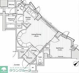 カスタリア目黒かむろ坂 1LDKの間取図画像