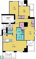 プラウド弦巻三丁目 3LDKの間取図画像