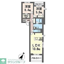 ケーズコート下目黒 2LDKの間取図画像