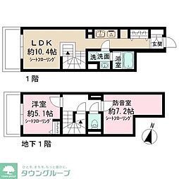 Admiral Himonya 1SLDKの間取図画像
