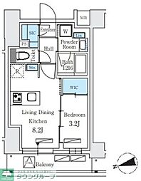 シーズンフラッツ大森北三丁目 1LDKの間取図画像