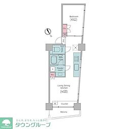 レジディア目黒3 1LDKの間取図画像
