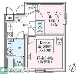 防音マンション スカイラシクラス田園調布本町 1SKの間取図画像