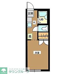 都立大テラス 1Kの間取図画像