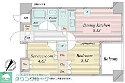 アクティ東仲通り 1SDKの間取図画像