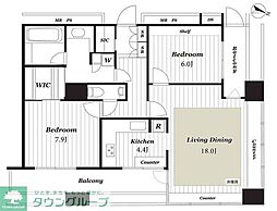 東京レジデンス 2LDKの間取図画像