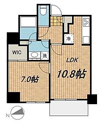レジディアタワー目黒不動前 1LDKの間取図画像