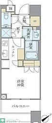 ブリリアタワーズ目黒サウスレジデンス ワンルームの間取図画像