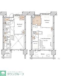 ブランシエスタ新丸子リバーフロント 2LDKの間取図画像