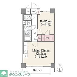 フェールメゾン菊川 1LDKの間取図画像