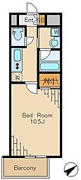 ベルドミール目黒 1Kの間取図画像