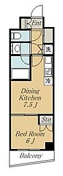 COMFORIA目黒八雲 1DKの間取図画像